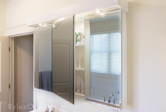 Bathroom Vanity Beveled Mirror Cabinet Doors