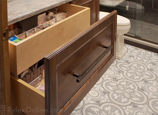 Double Drawers Behind A Large Drawer Face