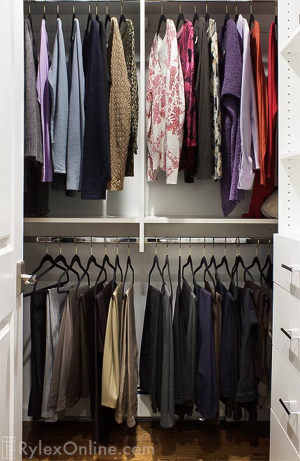 Compact Walk-In Closet Hanging Space
