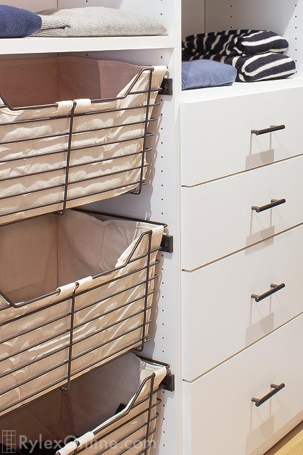 Closet Cabinet with Sliding Storage Baskets