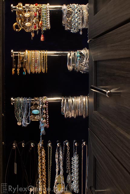 Custom Closet with Bracelet Hooks in Jewelry Cabinet
