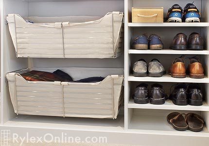 Sliding Closet Baskets with Liners