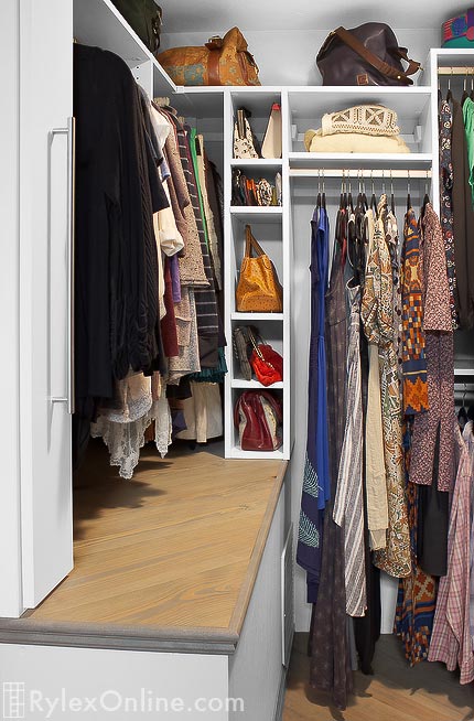 Master Closet with Purse Cubbies