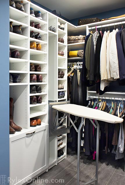 Closet with Ironing Board and Hamper Drawer