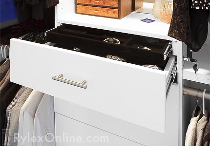 Double Tiered Lockable Jewelry Drawer Velvet Lined