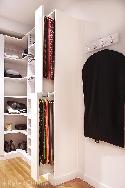 Dual Tie Rack Cabinet Pull-Out Doors