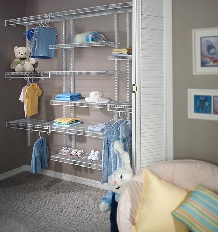 Fast Track Wire Adjustable Shelving for Kid's Closet