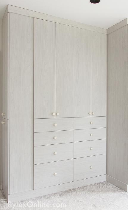 Generous Cabinet with Shelf Storage and Varied Depth Drawers