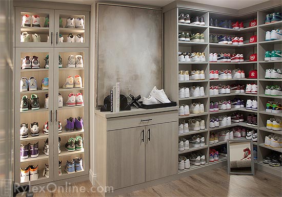 Rare Kicks Closet with Display Cabinets