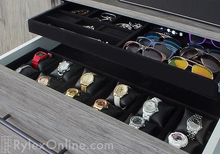 Custom Watch Drawer with Watch Pillows