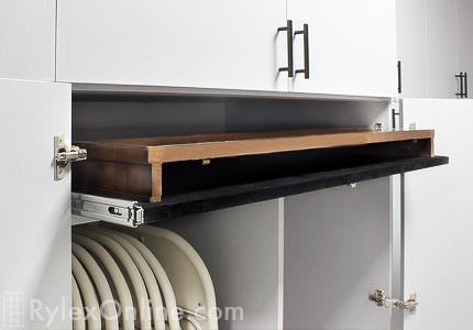 Basement Seasonal Storage Cabinets with Pullout Tray