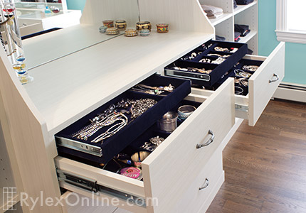 Double Tiered Jewelry Drawer Velvet Lined