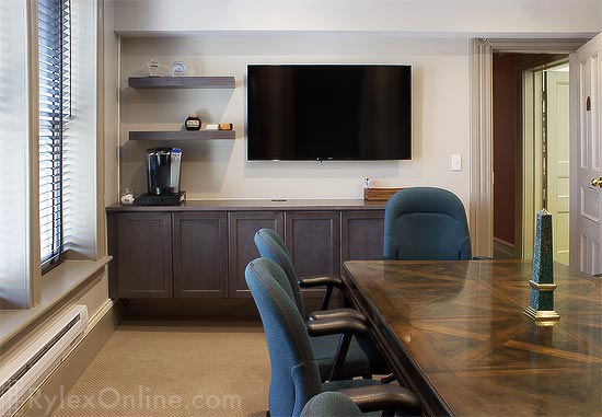 Conference Room with Credenza and Floating Shelves