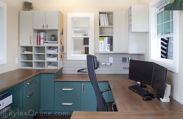 Commercial Office with Cabinets, Paper Cubbbies and Open Shelves