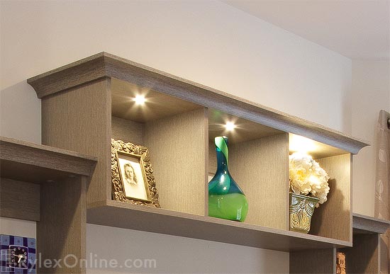 Contemporary Entertainment Cabinet Display Shelves Close Up