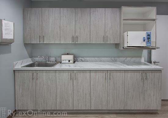 Dental Office Cabinets with Sink and Workspace