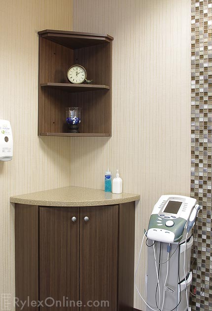 Physical Therapy Exam Room with Slim Profile Corner Cabinet