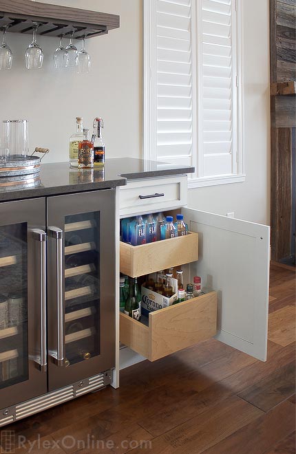Home Bar with Pull Out Drawers
