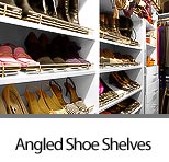 Angled Shoe Shelves with Wire Fence