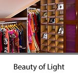 LED Spectrum Lighted Master Closet Cabinets