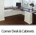 Corner Desk and White Shaker Cabinets