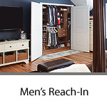 Men's Reach In Closet with Slim Eyeglass Cabinet