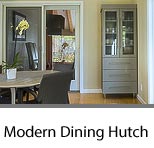 Modern Dining Room Hutch with Acid Etched Glass Doors