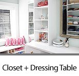 Master Closet with Dressing Table and Window Seat