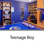 Teen Boy's Bedroom Shelving and Closet
