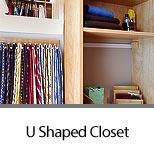 U-Shaped Master Closet for His and Hers