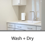 Wash and Dry Laundry Room with Tilt Down Sponge Drawer