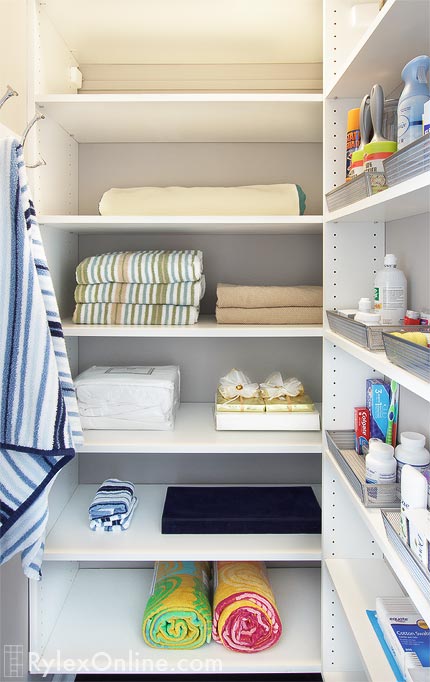 Organizing Linen Closet, Adjustable Shelving