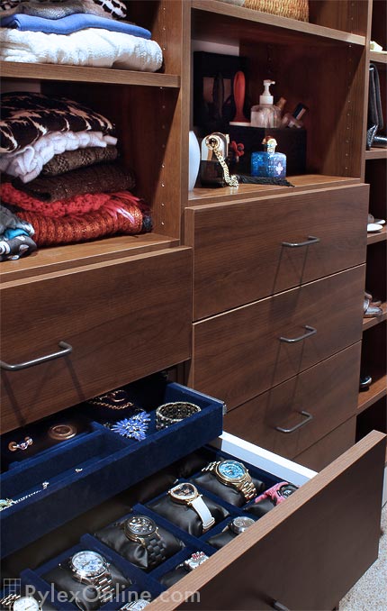 Master Closet | Velvet Lined Watch Drawer | Jewelry Drawers | Rockland  County, NY