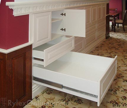 Builtin Cabinet Shelves and Drawers