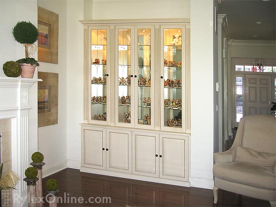 Collectible Cabinet with Glass Doors and Low Voltage Lighting