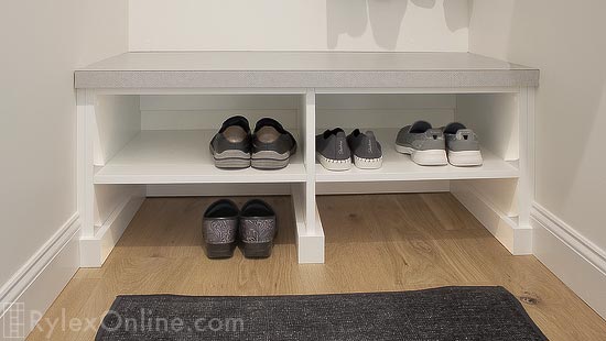 Countertop Shoe Shelf Storage in Mudroom