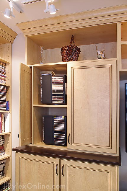 Entertainment Cabinet with Retractable Doors