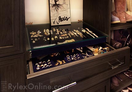 Glass Topped Drawer for Jewelry