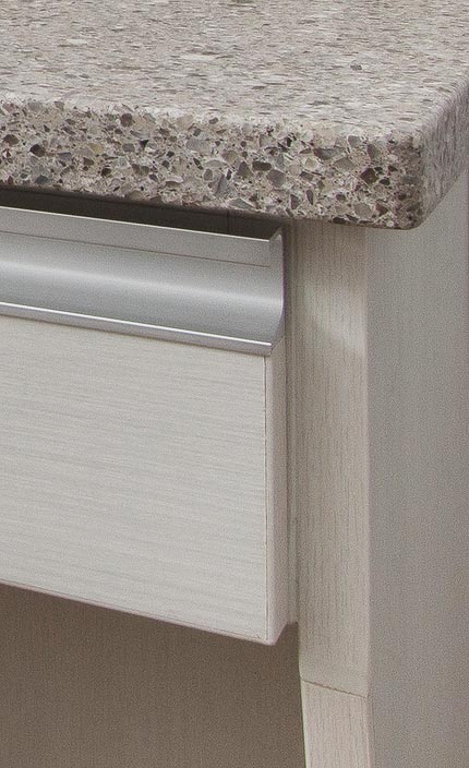 Cabinet Drawer with Continuous Handle Close Up