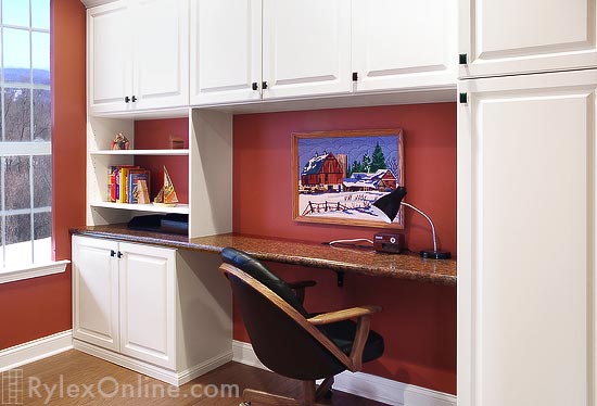 Ample Home Desk Work Surface with Storage Cabinets