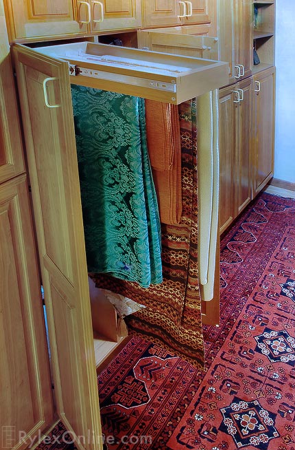 Tablecloth Storage with Pull Out Hanging