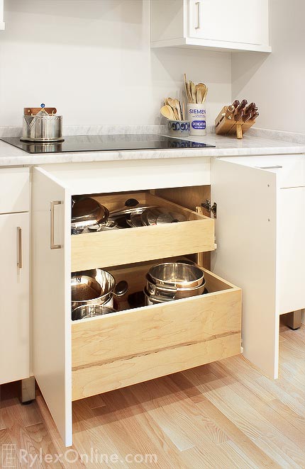 Kitchen Cabinets with Cookware Drawer