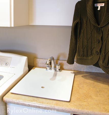 Cover for Laundry Room Sink to Expand Folding Counter