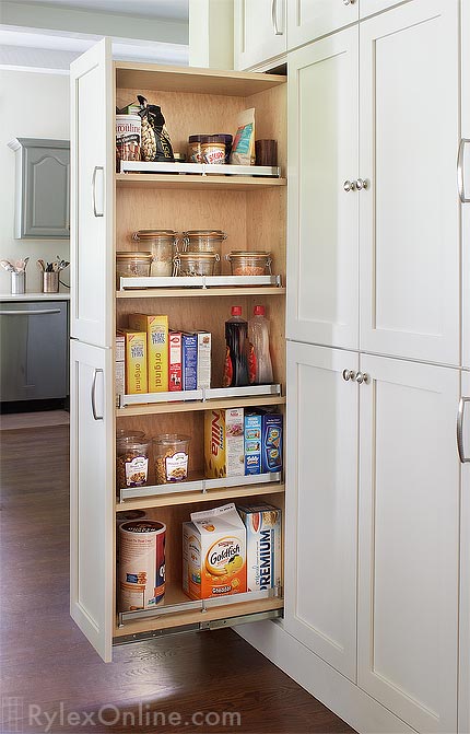 Floor to Ceiling Pull Out Pantry Cabinet - Transitional - Kitchen
