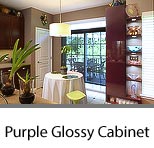 Glossy Purple Kitchen Storage Cabinet