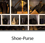 Closet with Open Shelves for Shoes and Purses