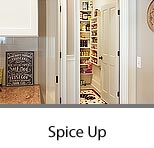 Walk-In Pantry with Sliding Baskets and Wall Spice Rack