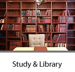 Study with Floor to Ceiling Library Shelving