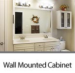 Wall Mounted Cabinet and Framed Mirror