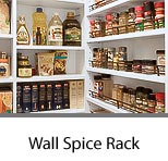 Pantry Wall Mounted Spice Rack with Metal Rails